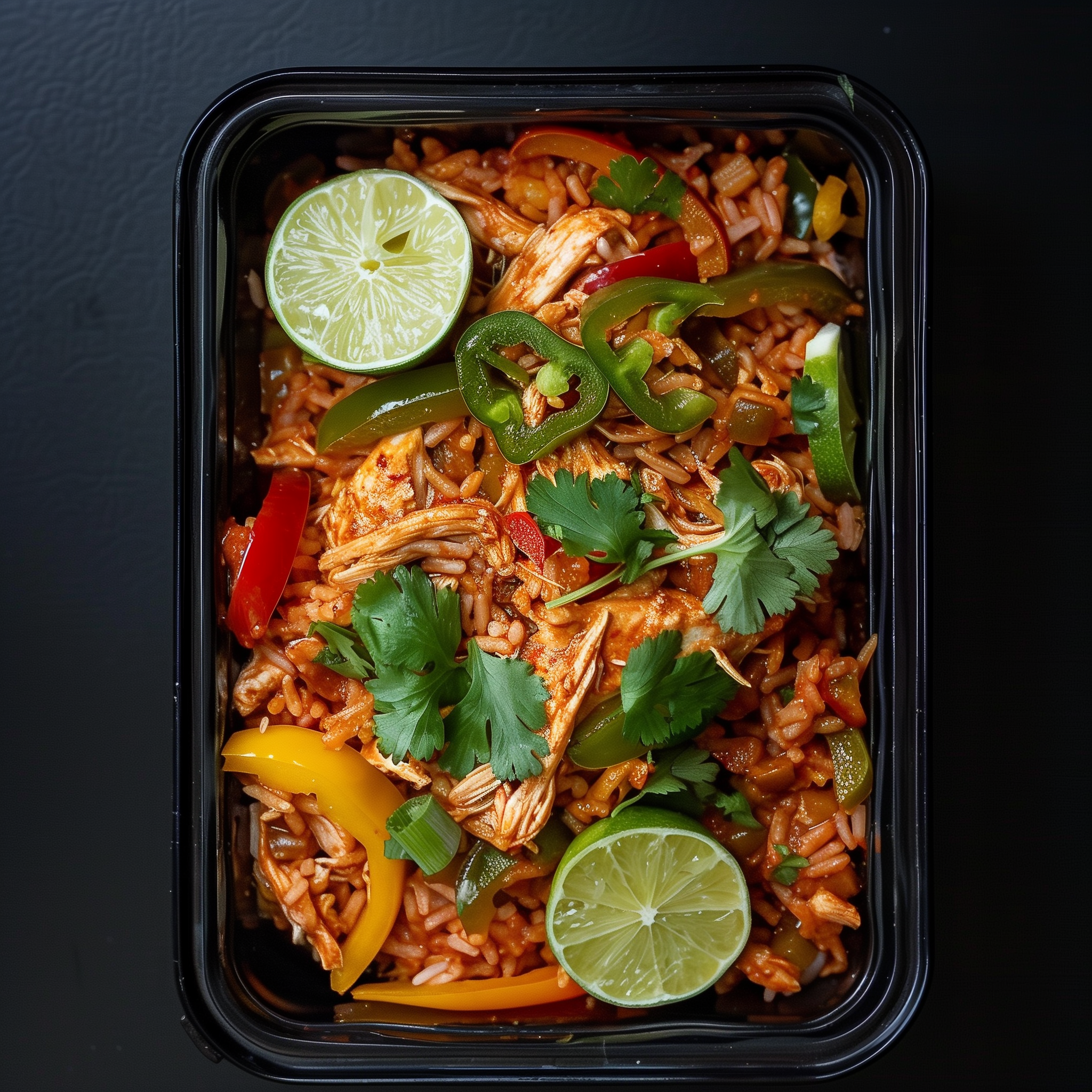 Shredded Chicken Fajita Bowl with Tomato Salsa