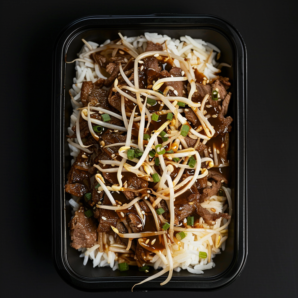 Mongolian Beef Stir Fry over Steamed White Rice