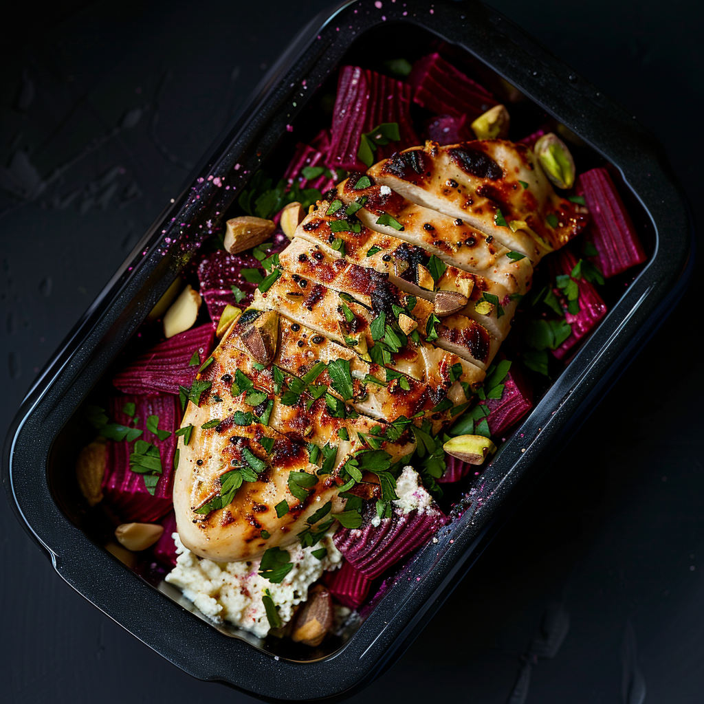 Baked Chicken & Beet Pasta