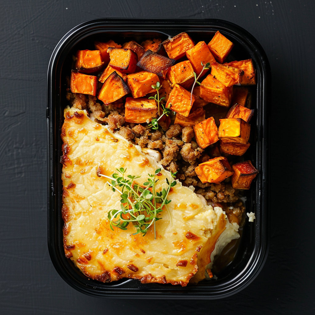 Ground Turkey Shepard's Pie with Sweet Potatoes