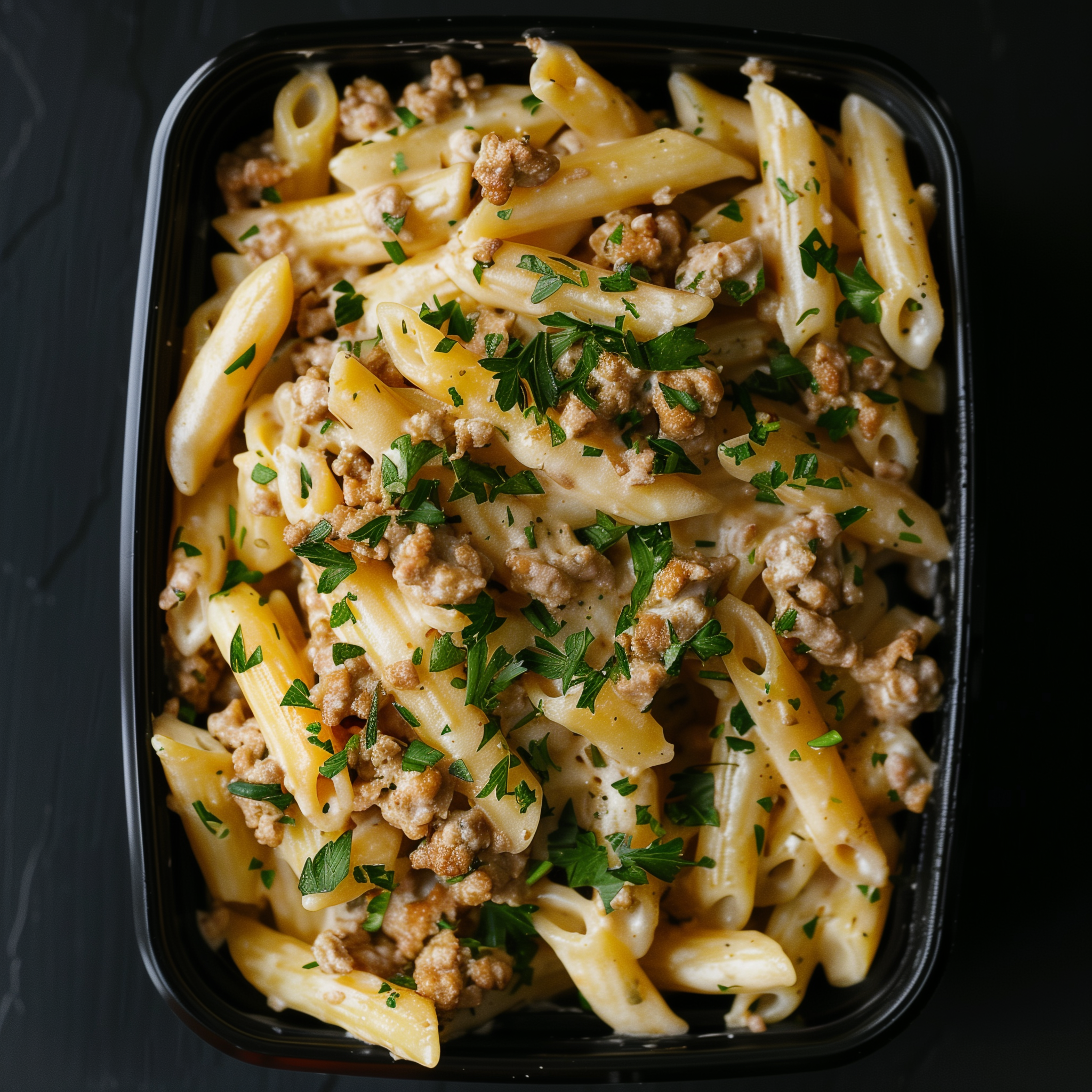 Creamy Ground Beef Penne Pasta