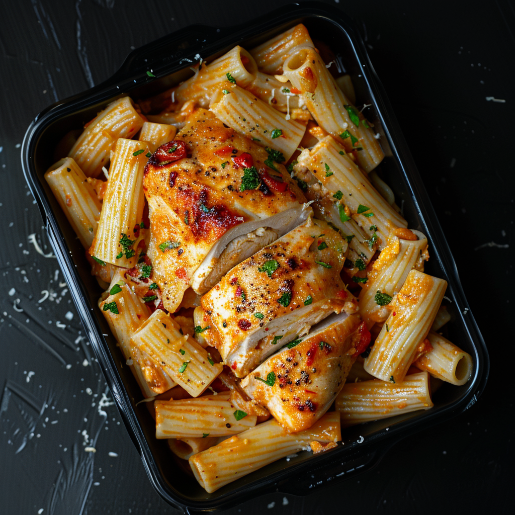 Honey Harissa Chicken Red Pepper Pasta