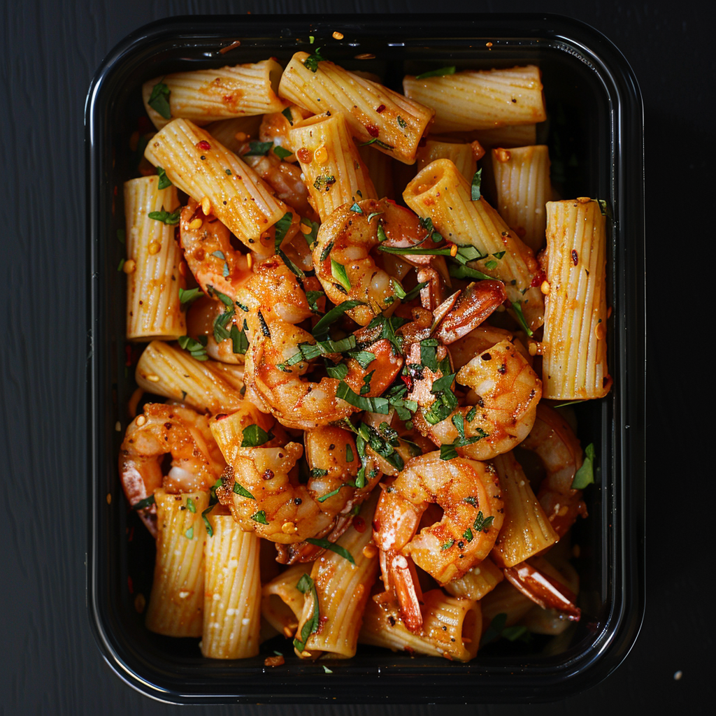 Honey Harissa Shrimp Red Pepper Pasta