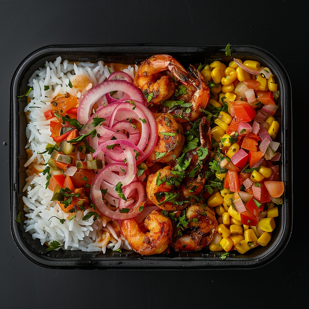 Tomato Lime Shrimp Burrito Bowl