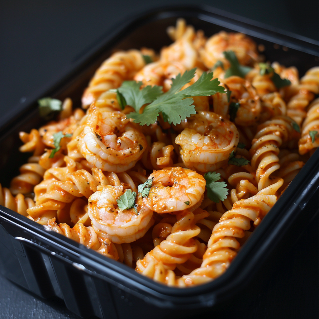 Creamy Shrimp Masala Fusilli Pasta