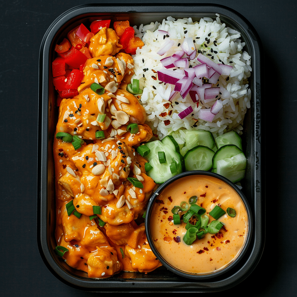 Creamy Coconut Sriracha Chicken Bowl