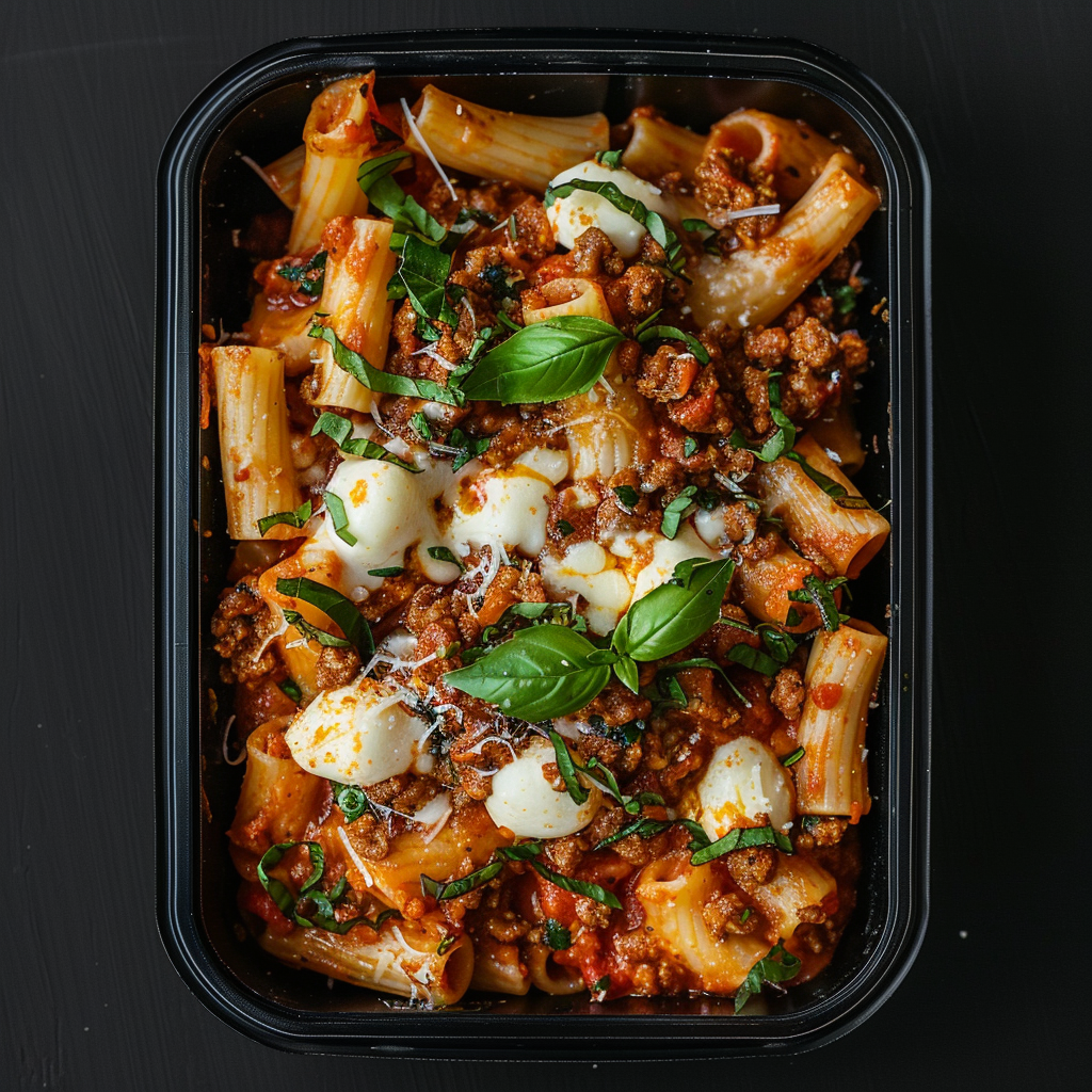 Tomato Basil Ground Beef Pasta