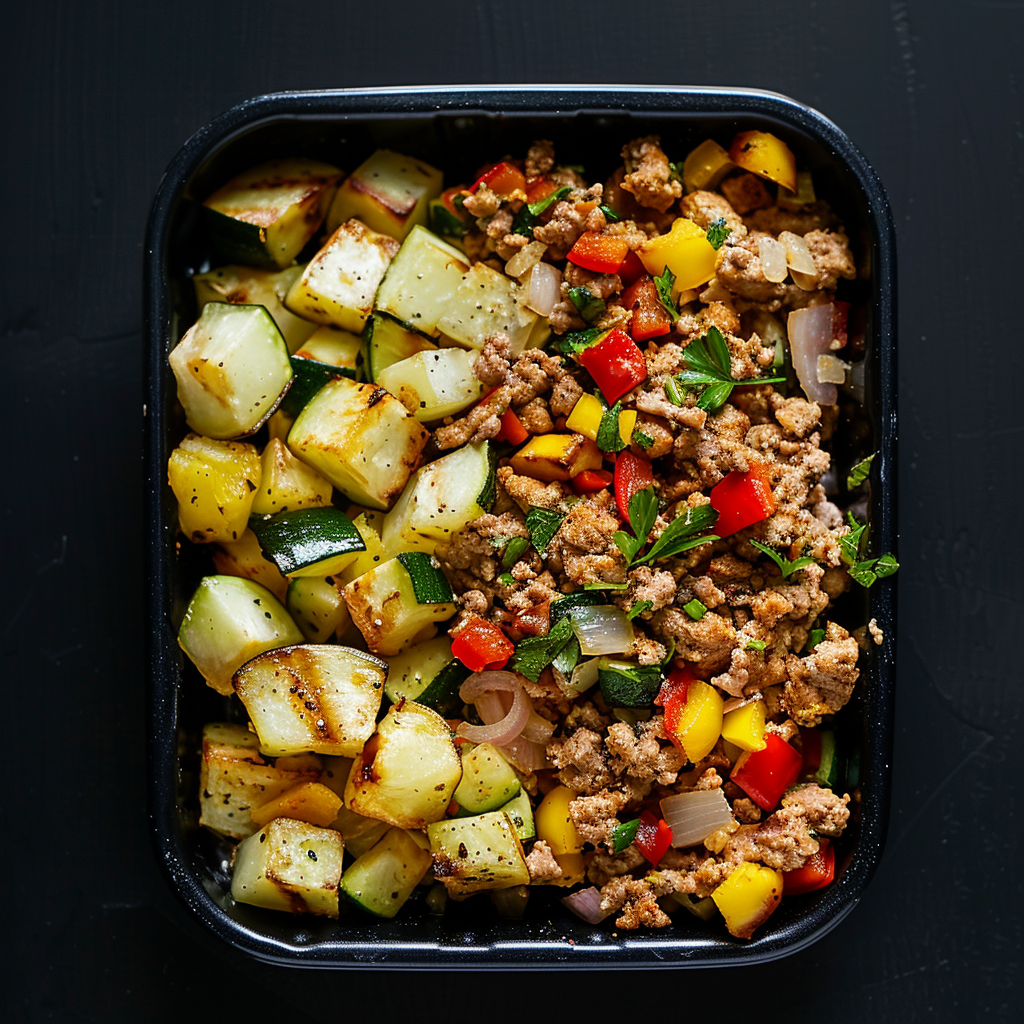 Italian Ground Turkey Skillet with Roasted Potatoes