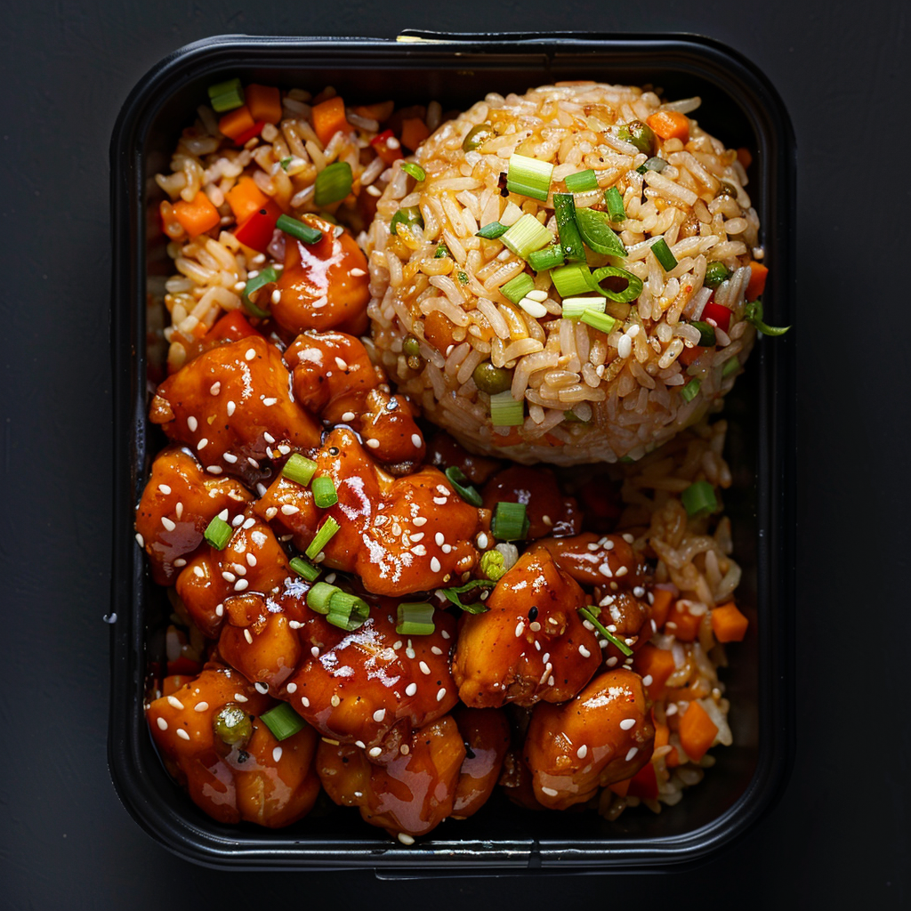 Sweet and Sour Chicken Paired with "Fried" Rice