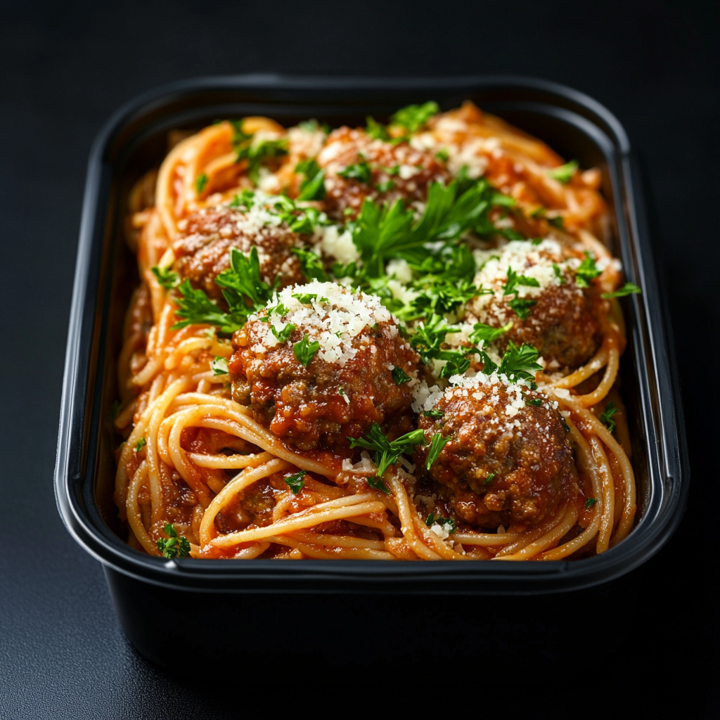 Spaghetti and Ground Beef Meatball Pasta