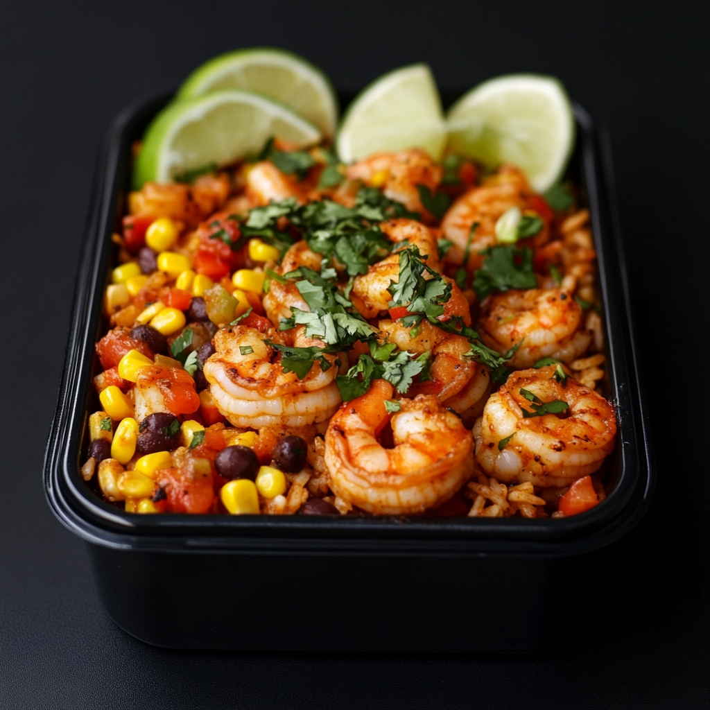 Chipotle Guajillo Shrimp Bowl over Hispanic Rice