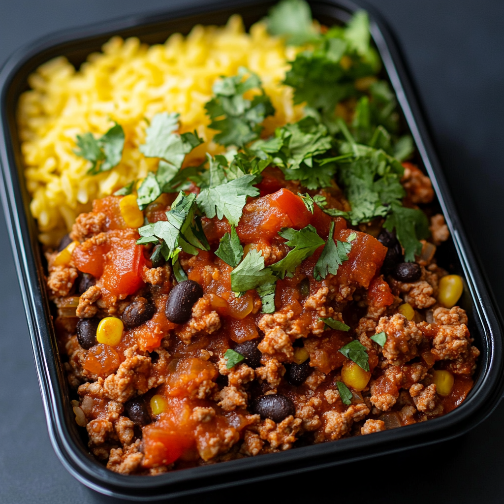 Cuban Ground Turkey Picadillo Bowl over Saffron Rice
