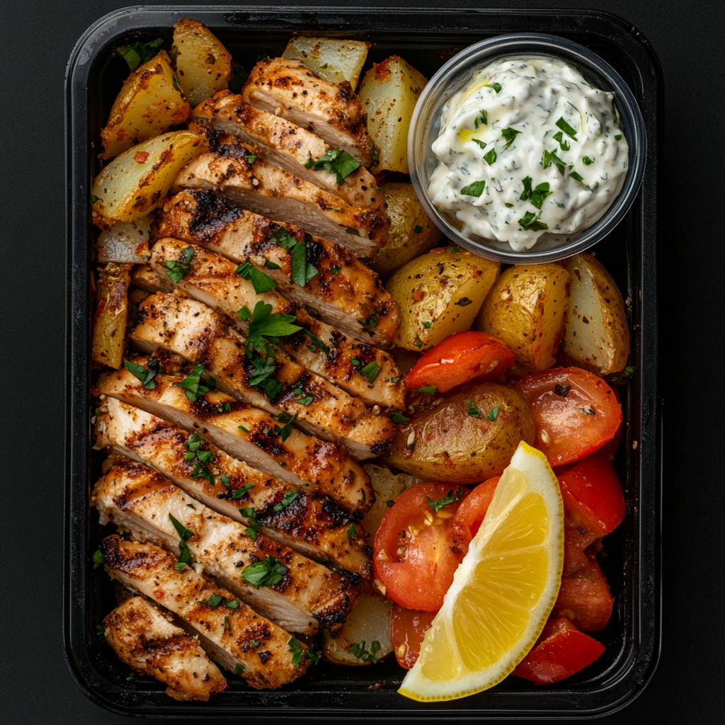 Grilled Chicken Souvlaki Gyro Bowl