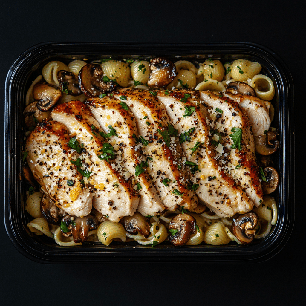 Herbed Chicken with Cacio e Pepe Orecchiette Pasta