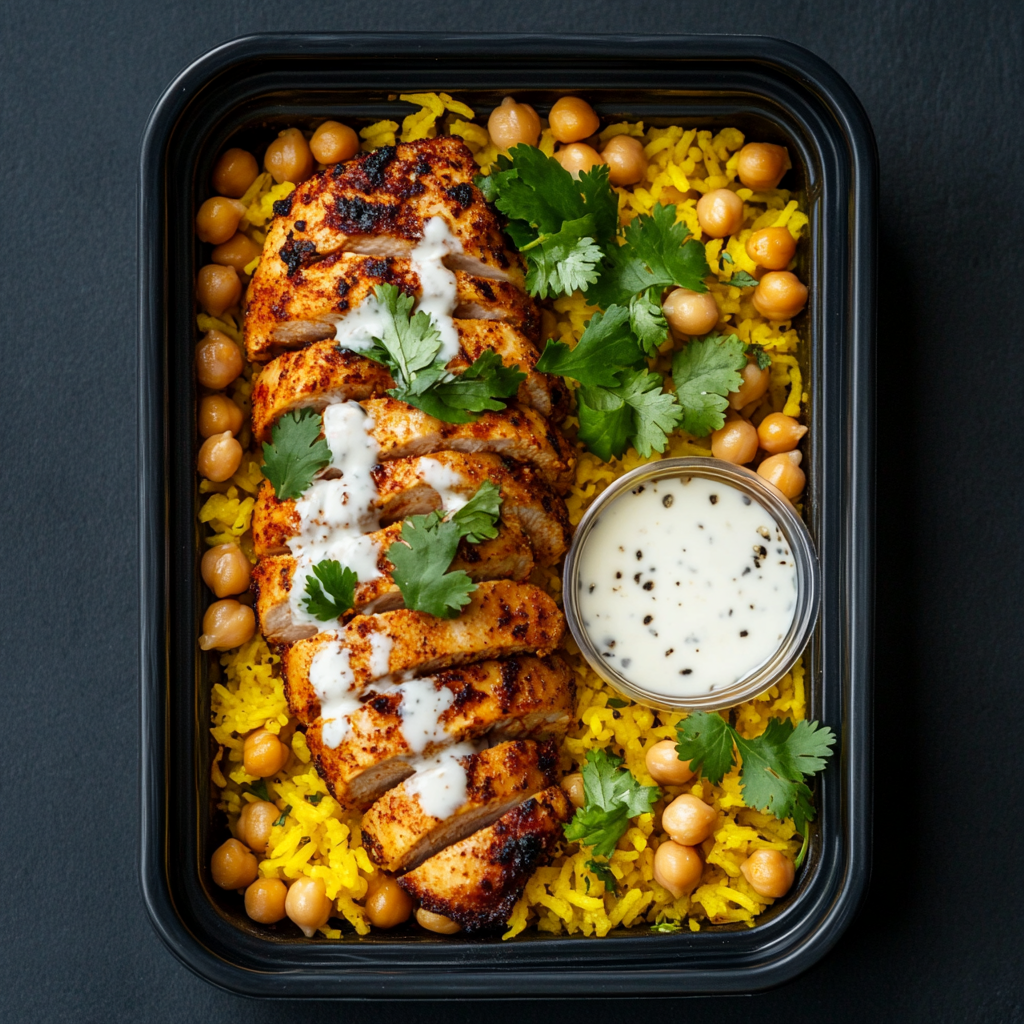 Moroccan Chicken over Saffron Rice and Chickpeas