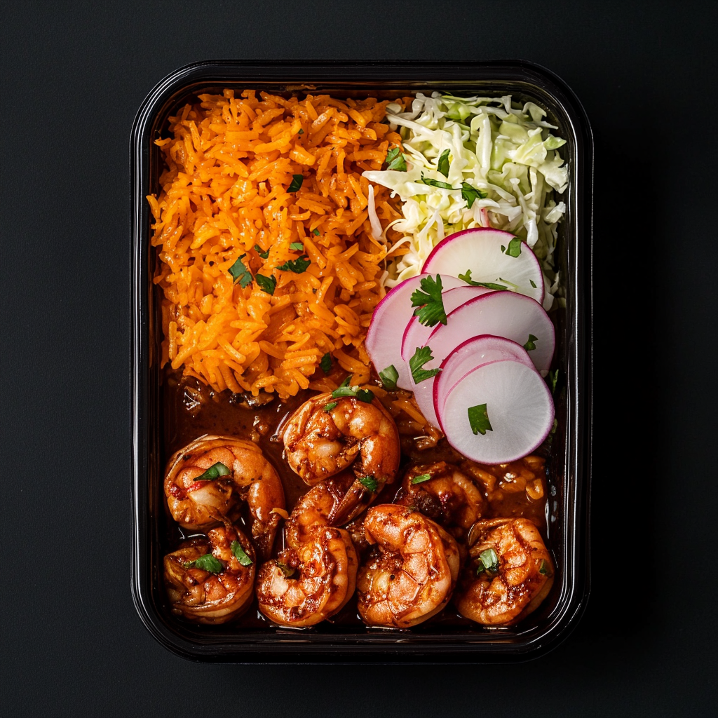 Shrimp Mole with Spanish Rice