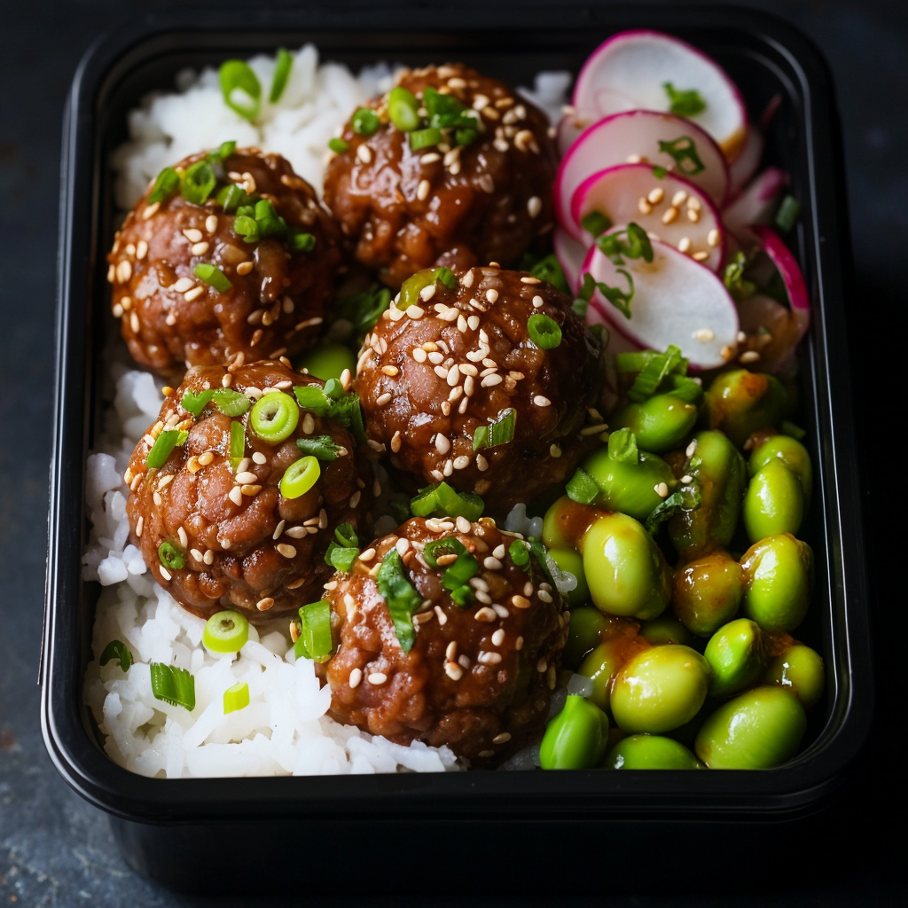 Korean Ginger Meatballs with Edamame