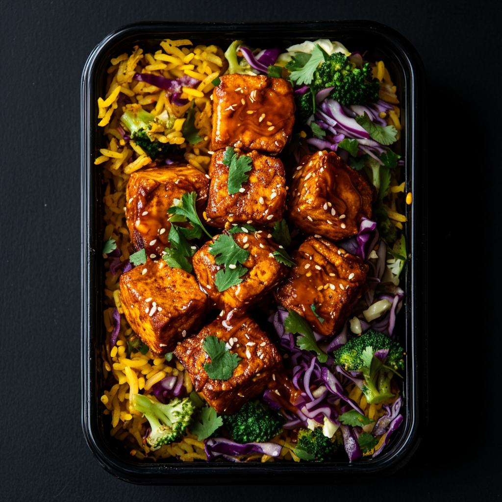 Honey Harissa Tofu Bites Bowl