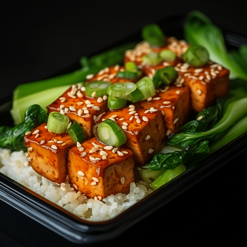 Thai Sweet Chili Tofu Bites and Bok Choy