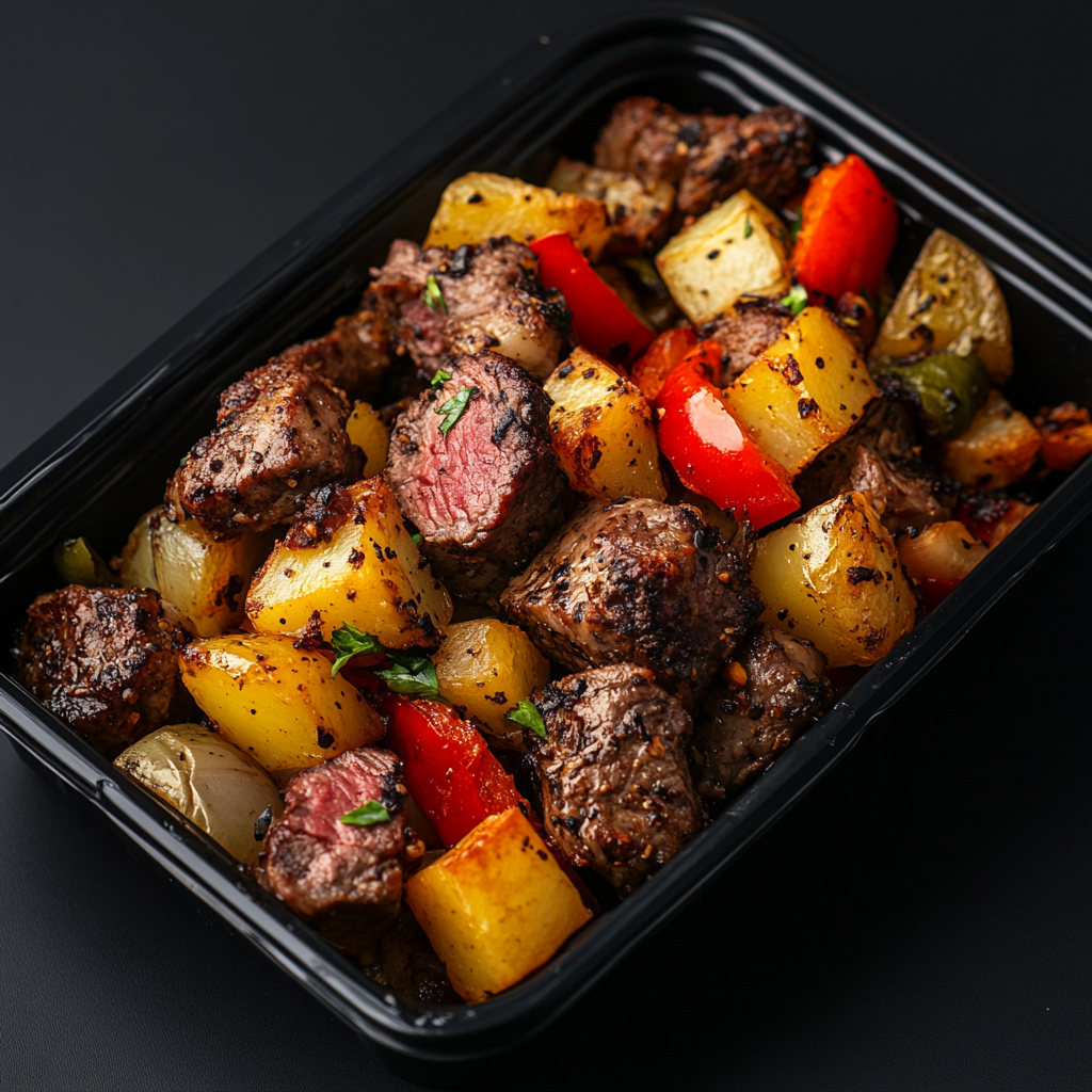 Peri Peri Flank Steak Bites with Potatoes