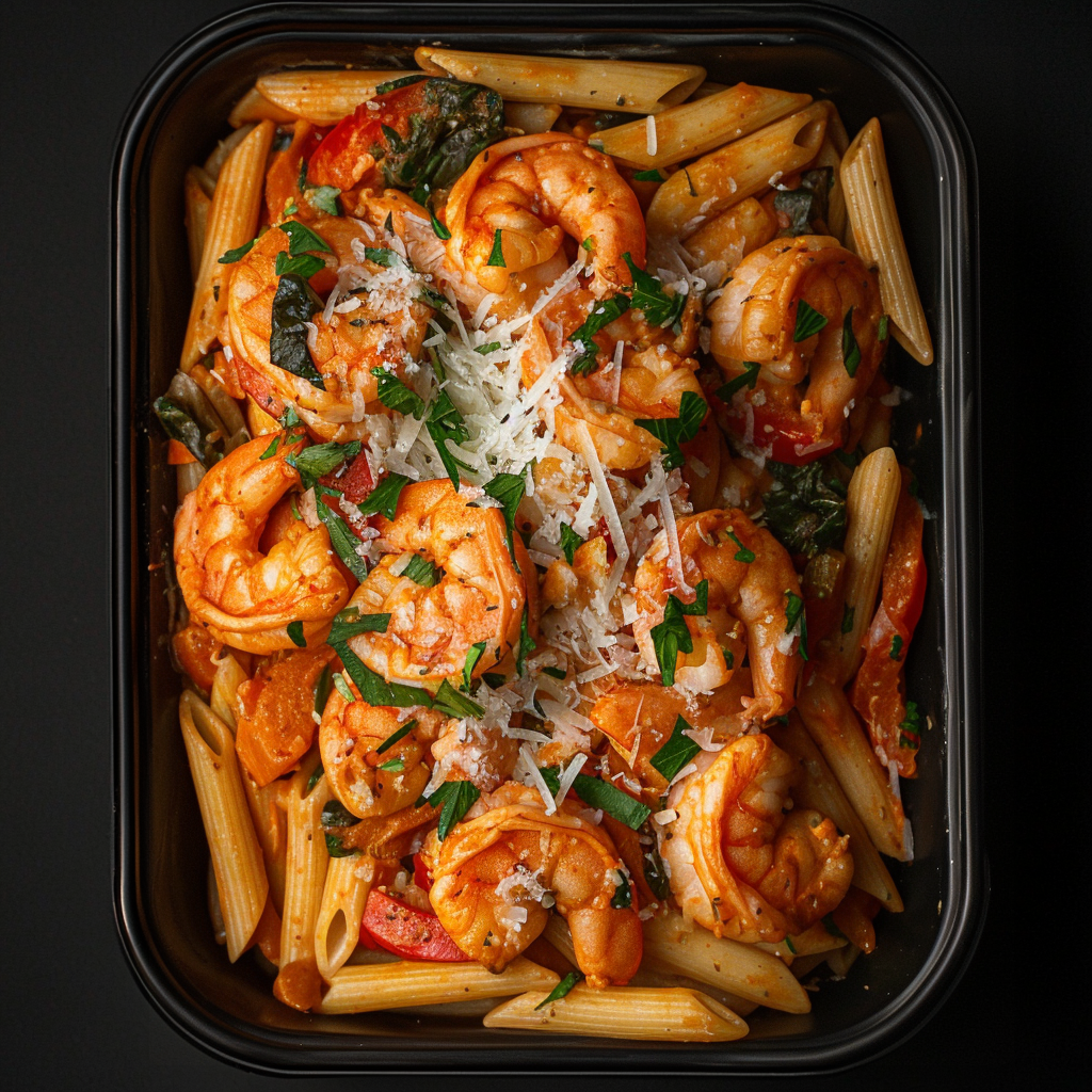 Roasted Pepper Shrimp Pasta