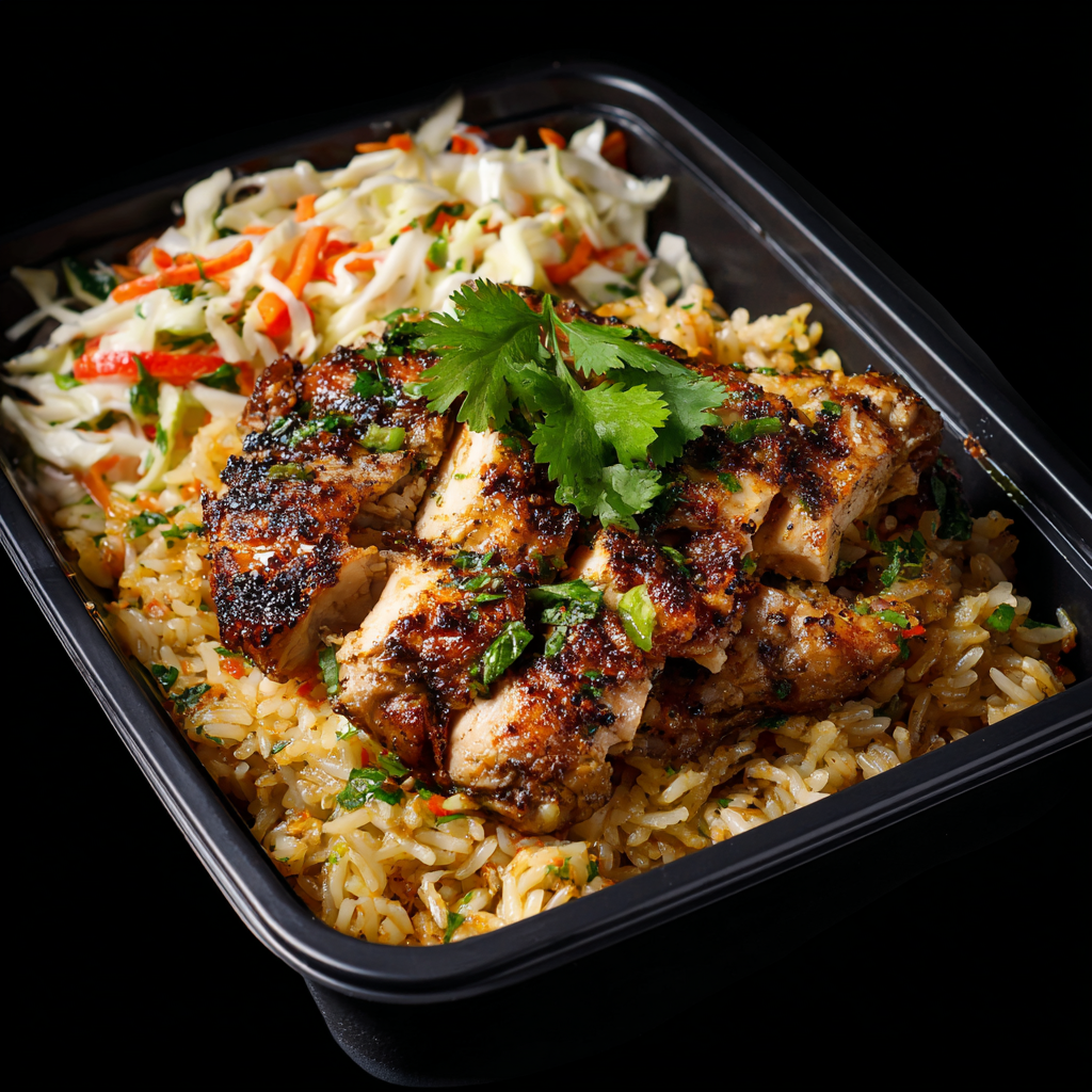 Jerk Chicken with Southern Coleslaw