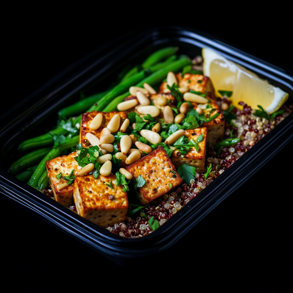 Mediterranean Tofu Bites with Pine Nuts