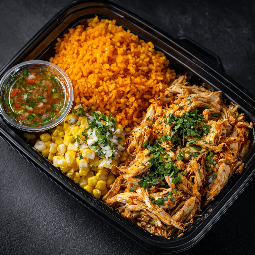 Shredded Chicken Tinga Burrito Bowl