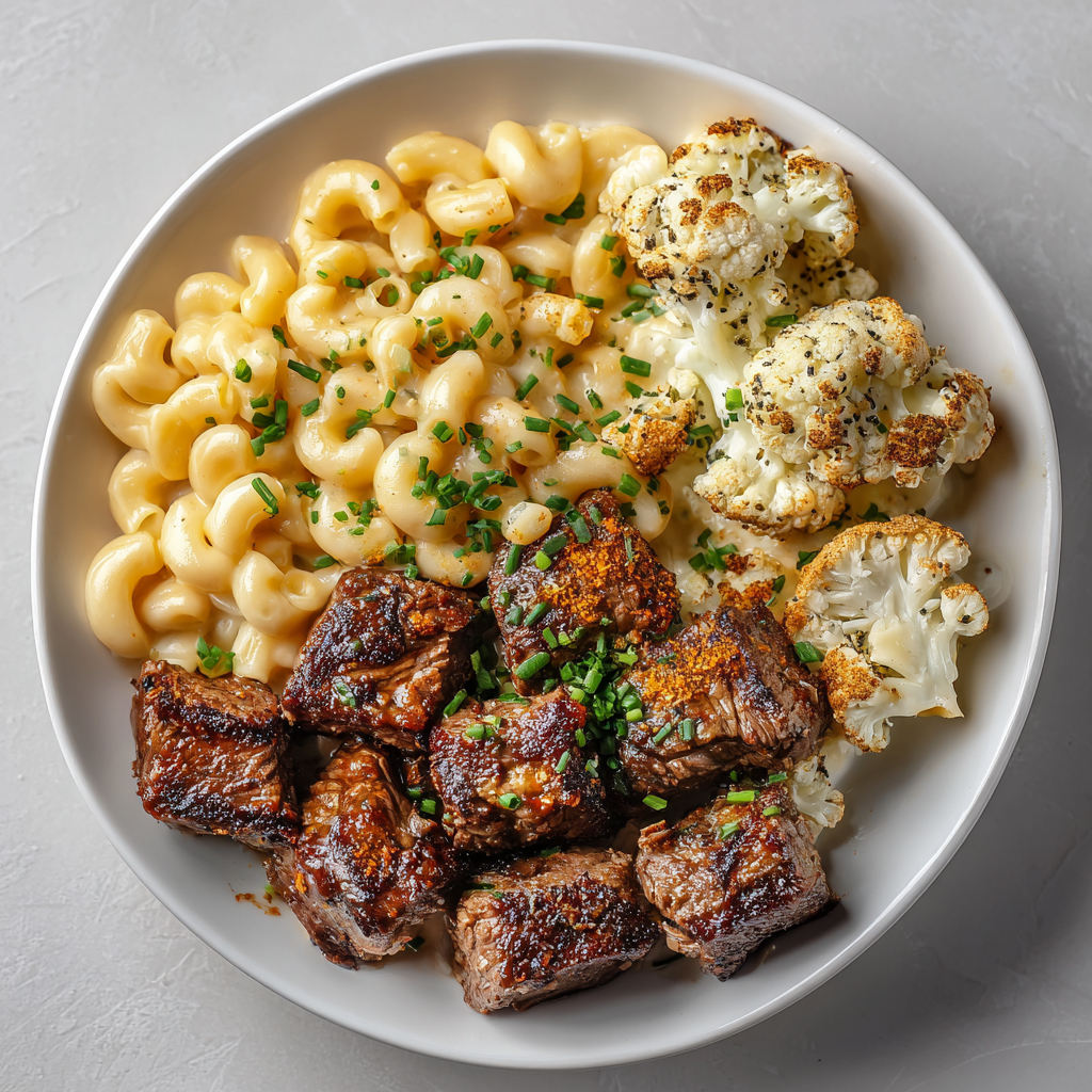 Harissa Cubed Steak Mac n' Cheese