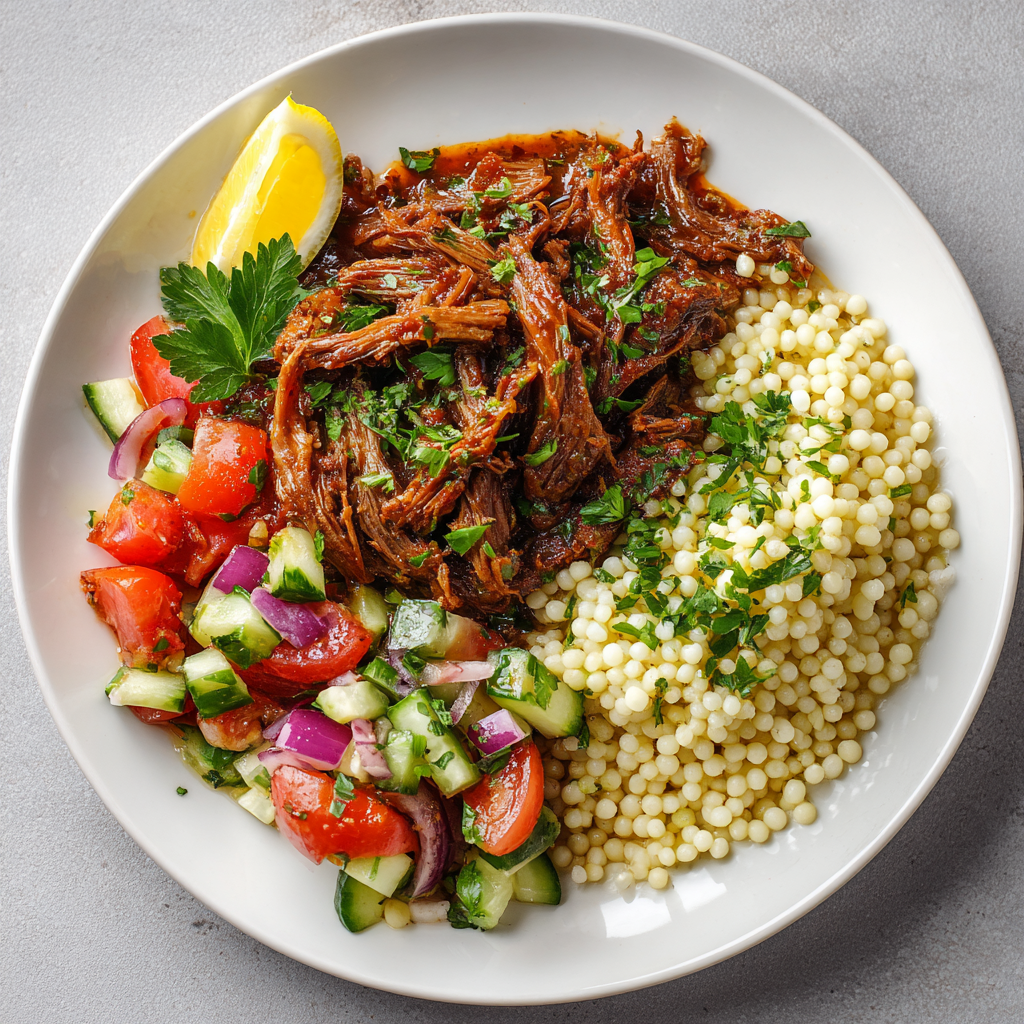 Lemon Shredded Beef Greek Bowl