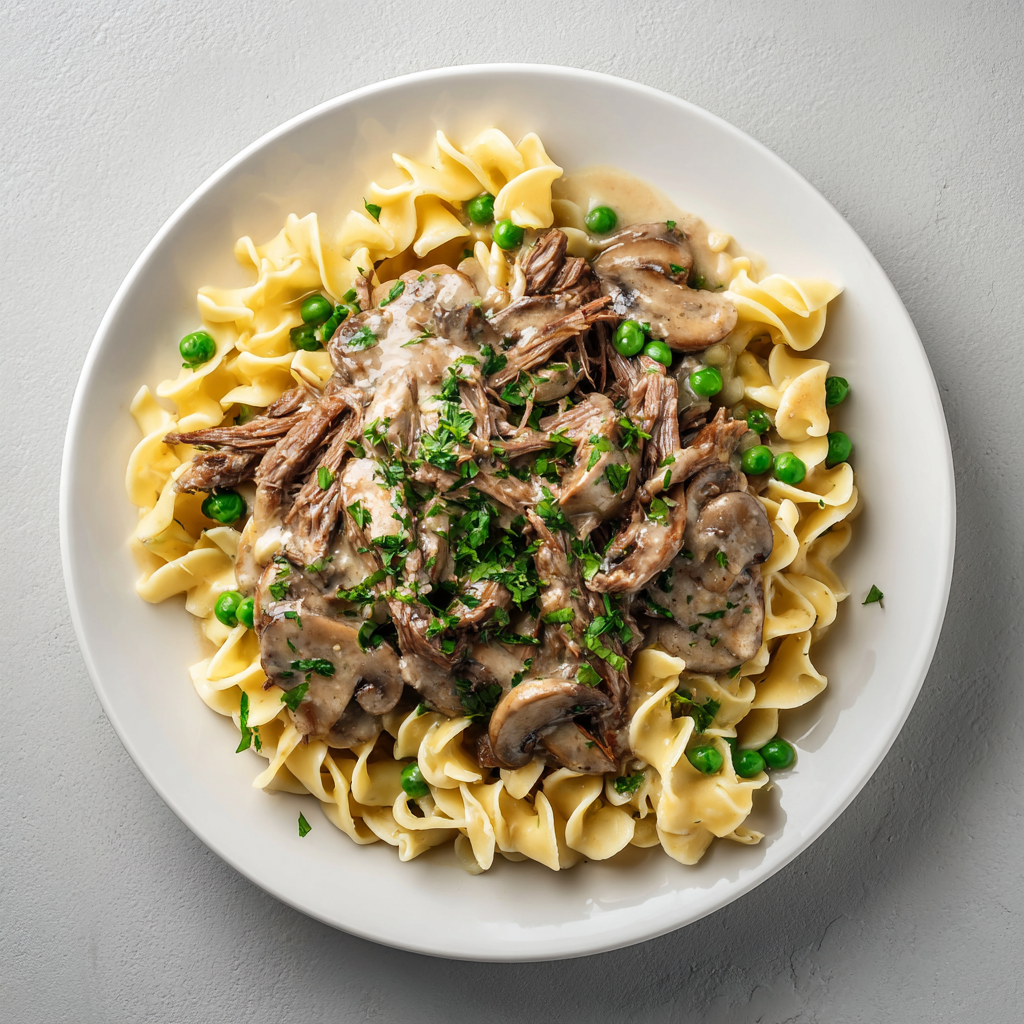 Shredded Beef Stroganoff