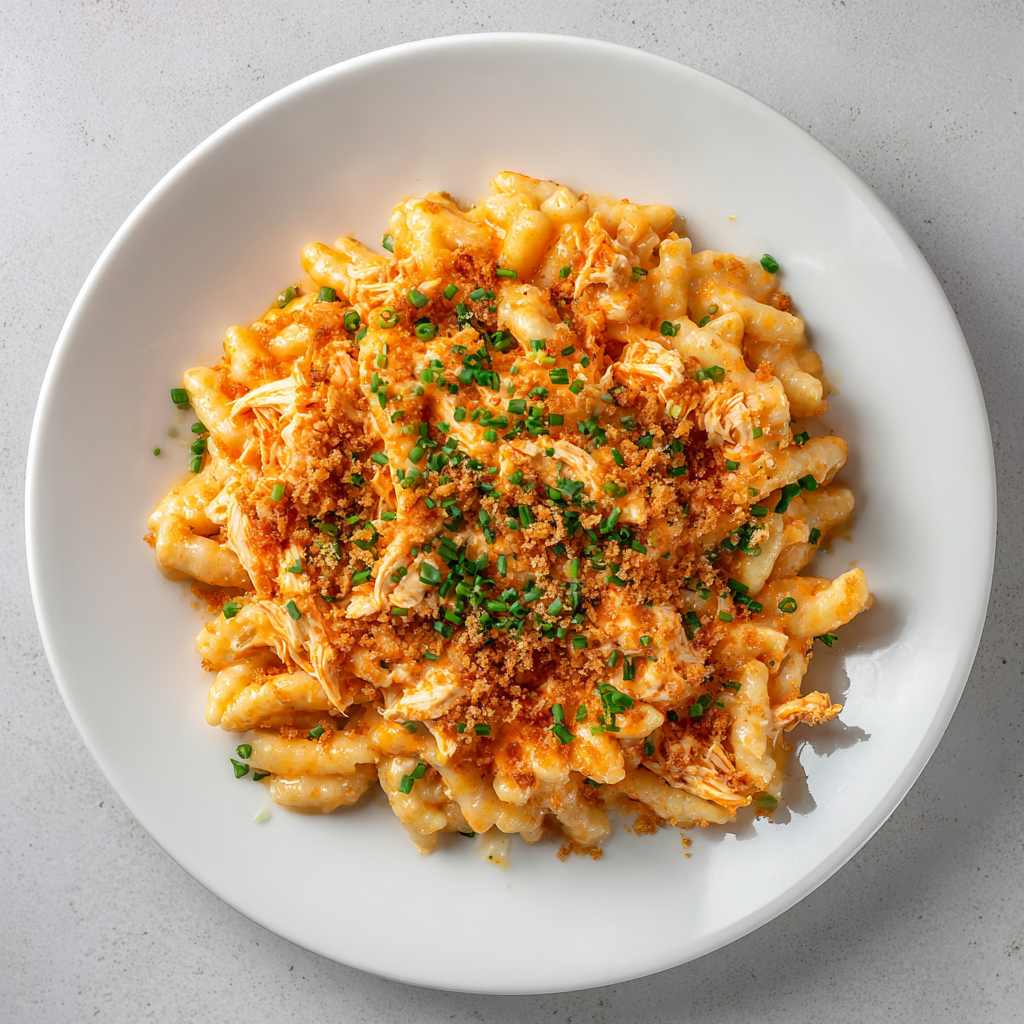 Shredded Buffalo Chicken Mac n' Cheese