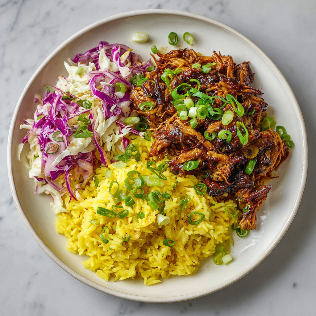 Jamaican Jerk Shredded Chicken with Coleslaw