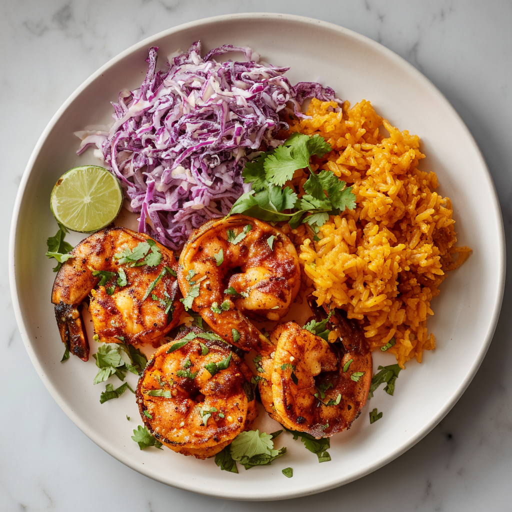 Shrimp Mole with Spanish Rice