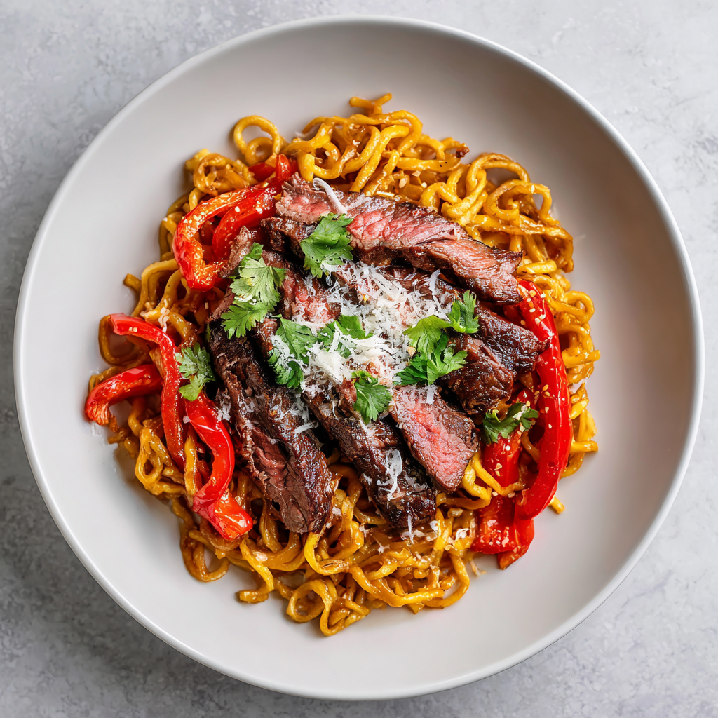 Honey Garlic Steak Noodles