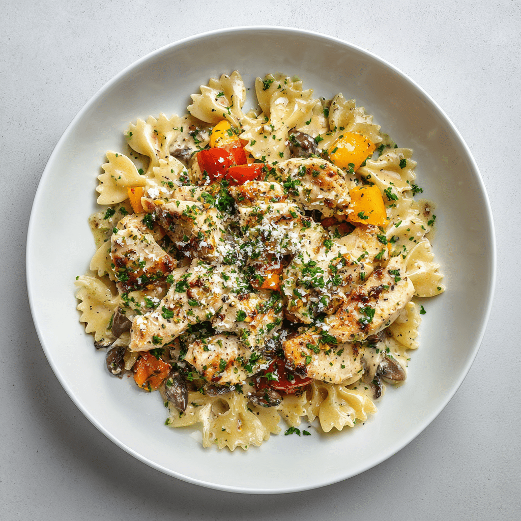 Peppercorn Chicken Veggie Farfalle