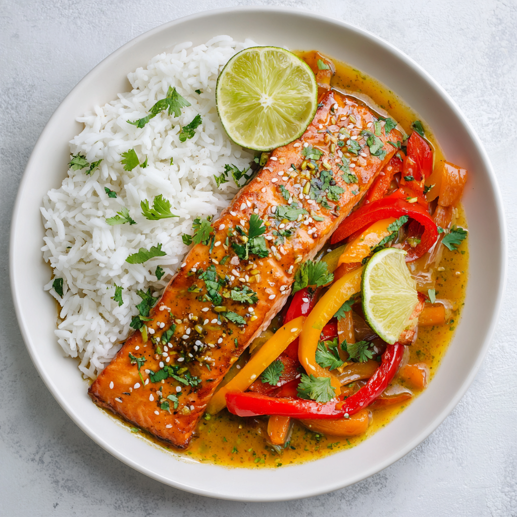 Coconut Curry Salmon Bowl