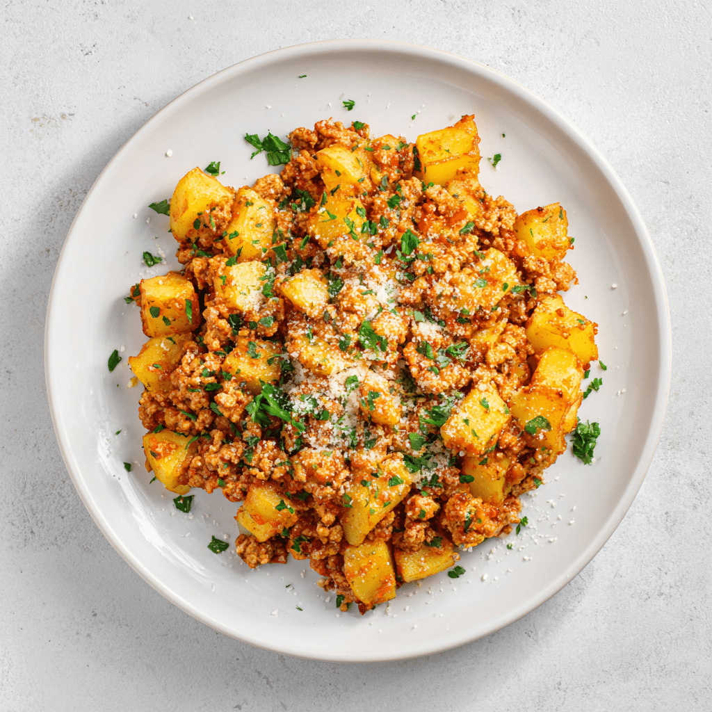 Ground Turkey Ragu with Peas