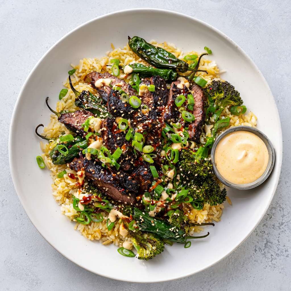 Korean BBQ Steak with Shishito Pepper