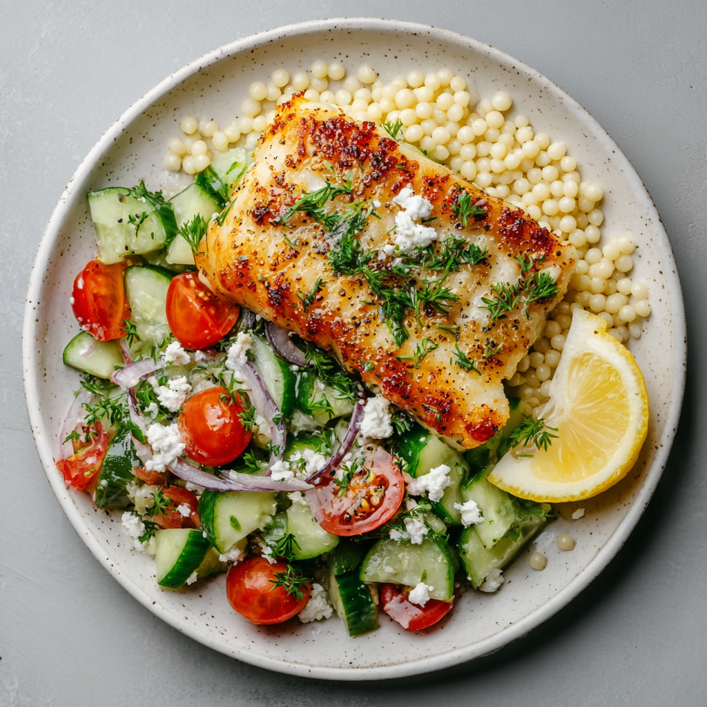 Mediterranean Roasted Cod Bowl