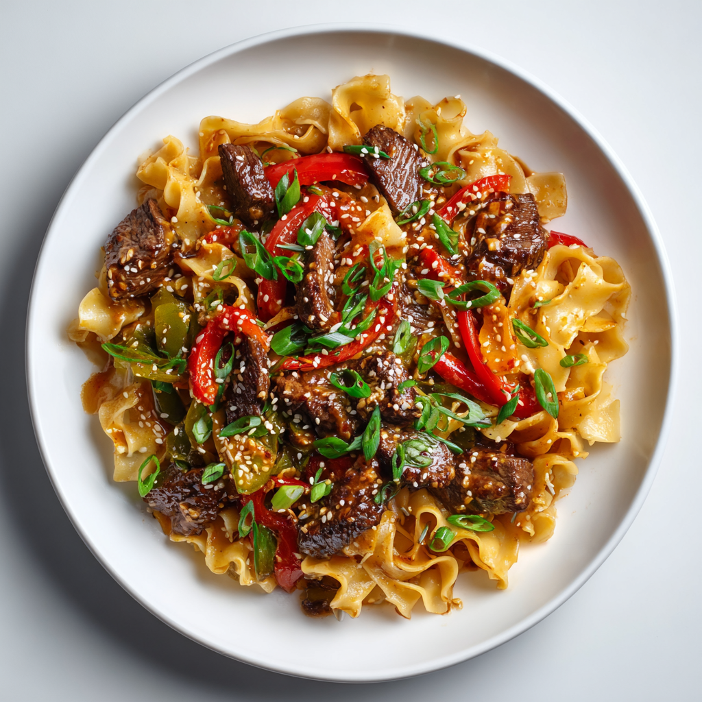 Steak Peanut Chili Noodles