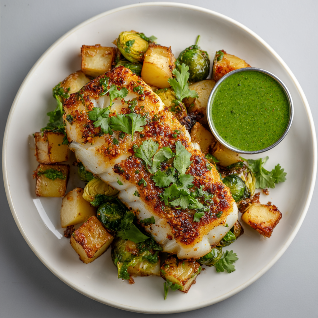 Peruvian Balsamic Cod over Potatoes