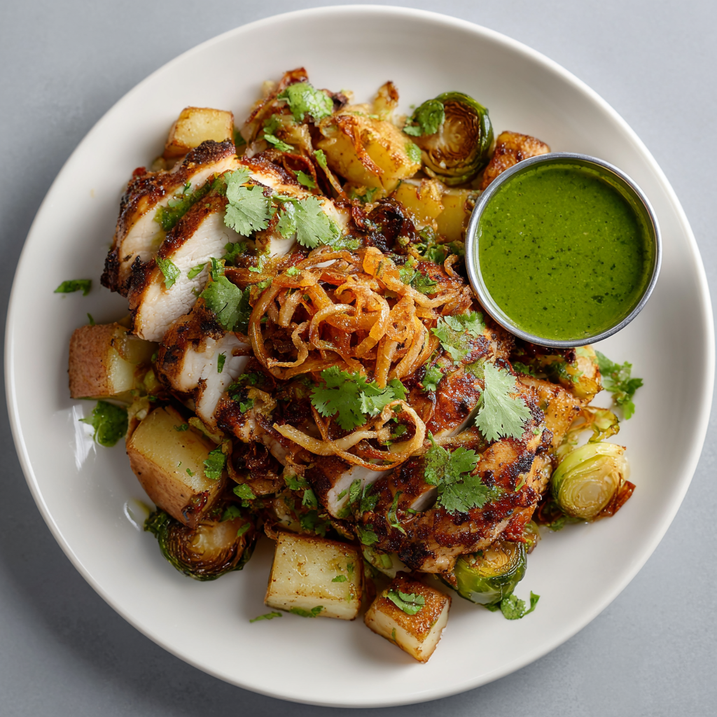 Peruvian Balsamic Chicken over Potatoes