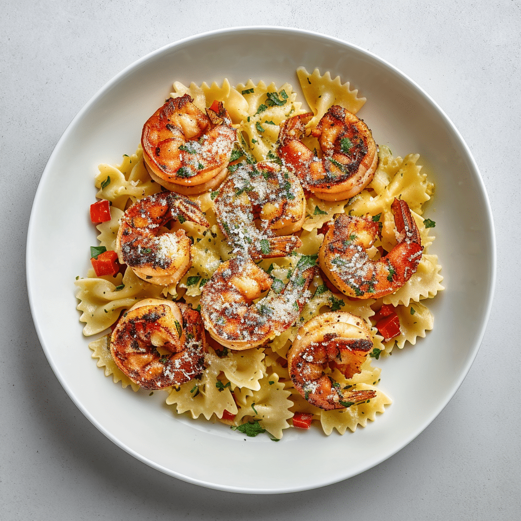 Peppercorn Shrimp Veggie Farfalle