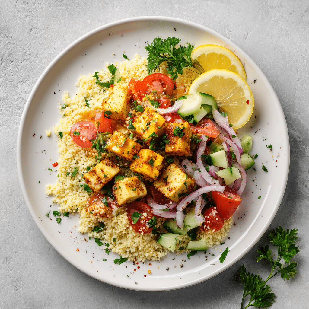 Mediterranean Roasted Tofu Bites Bowl