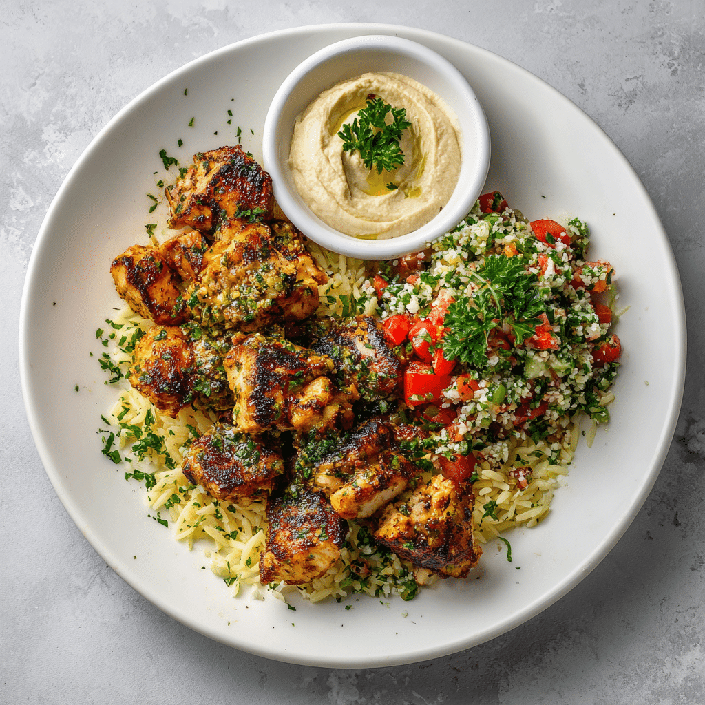 Mediterranean Chicken Bites with Tabbouleh