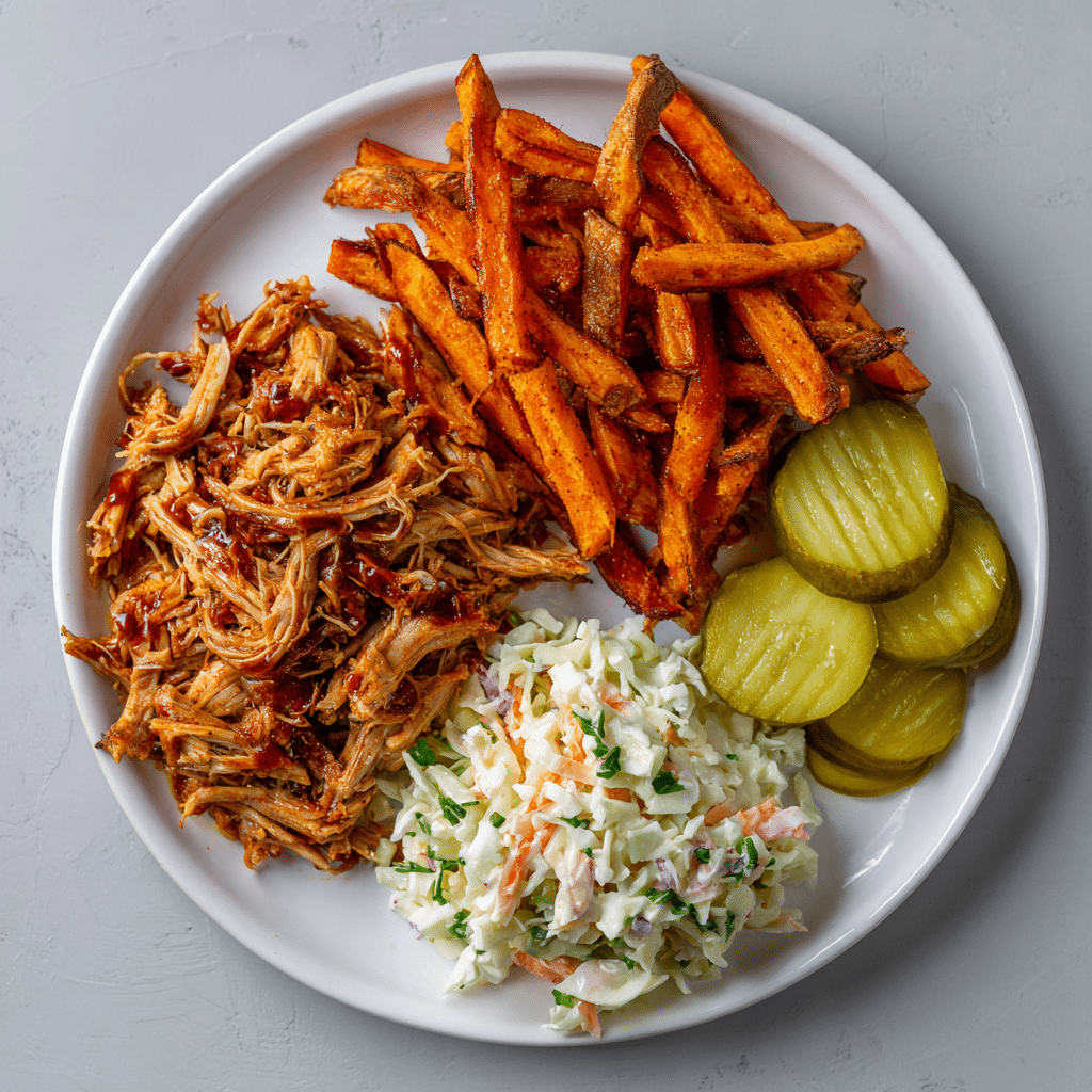 BBQ Pulled Pork & Sweet Potato Fries