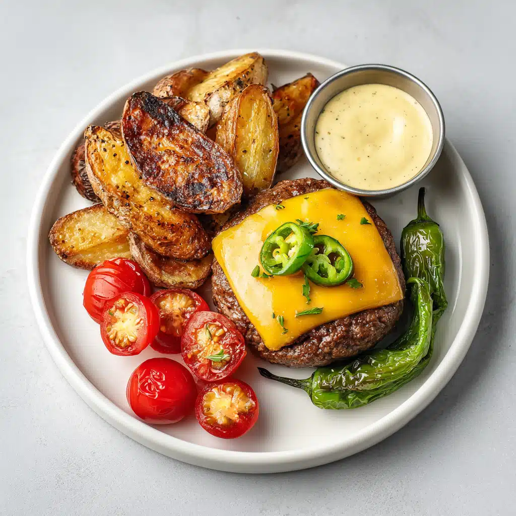 Beef Burger with Roasted Potato Wedges