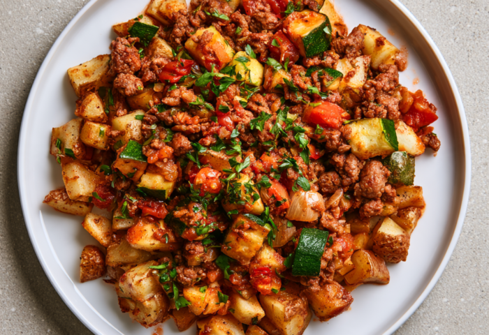 Italian Ground Beef Veggie Skillet